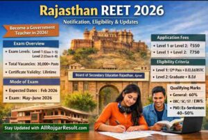 REET 2026 Online Form Kab Aayega? Expected Date, Eligibility, Latest Update