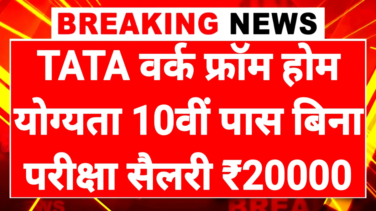 TATA वर्क फ्रॉम होम जॉब योग्यता 10वीं पास आवेदन शुरु सैलेरी ₹20000