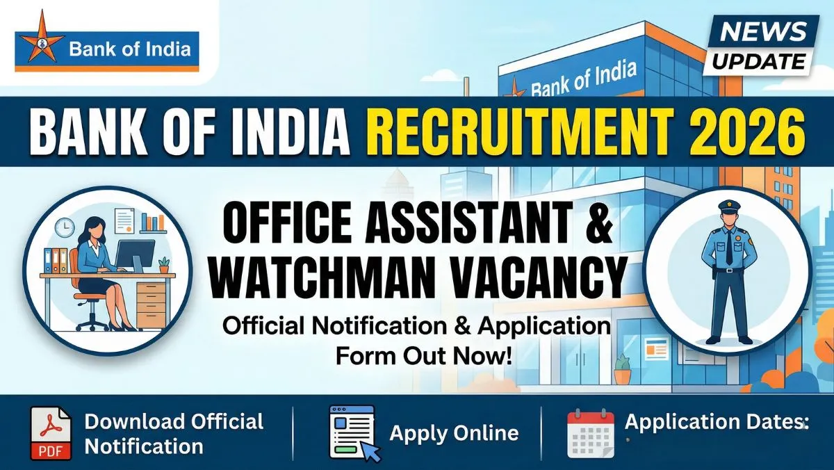 Bank of India Office Assistant & Watchman Vacancy 2026 Notification and Application Form 1 Bank of India Office Assistant & Watchman Vacancy 2026 Notification and Application Form
