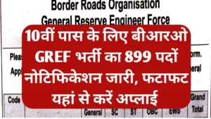 BRO GREF Recruitment 2026: बॉर्डर रोड्स ऑर्गनाइजेशन में 899 पदों पर निकली सीधी भर्ती, जानें आवेदन प्रक्रिया और पात्रता
