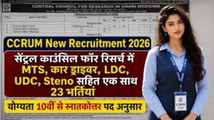 CCRUM Recruitment 2026: सेंट्रल काउंसिल फॉर रिसर्च इन यूनानी मेडिसिन में 179 पदों पर निकली भर्ती, जानें आवेदन प्रक्रिया