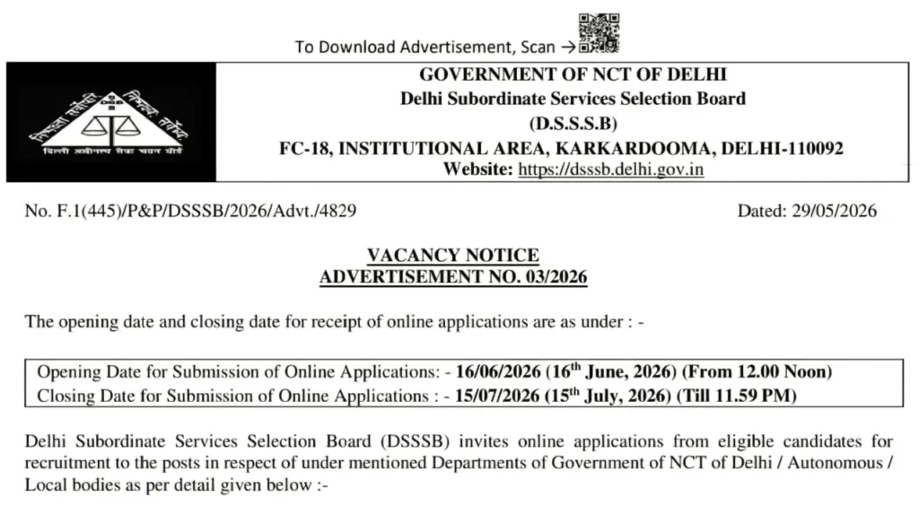 DSSSB Recruitment 2026: दिल्ली में 1979 टीचिंग और नॉन-टीचिंग पदों पर निकली सीधी भर्ती, यहाँ पढ़ें पूरी जानकारी