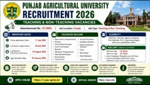 Punjab Agricultural University (PAU) Various Vacancy Recruitment 2026